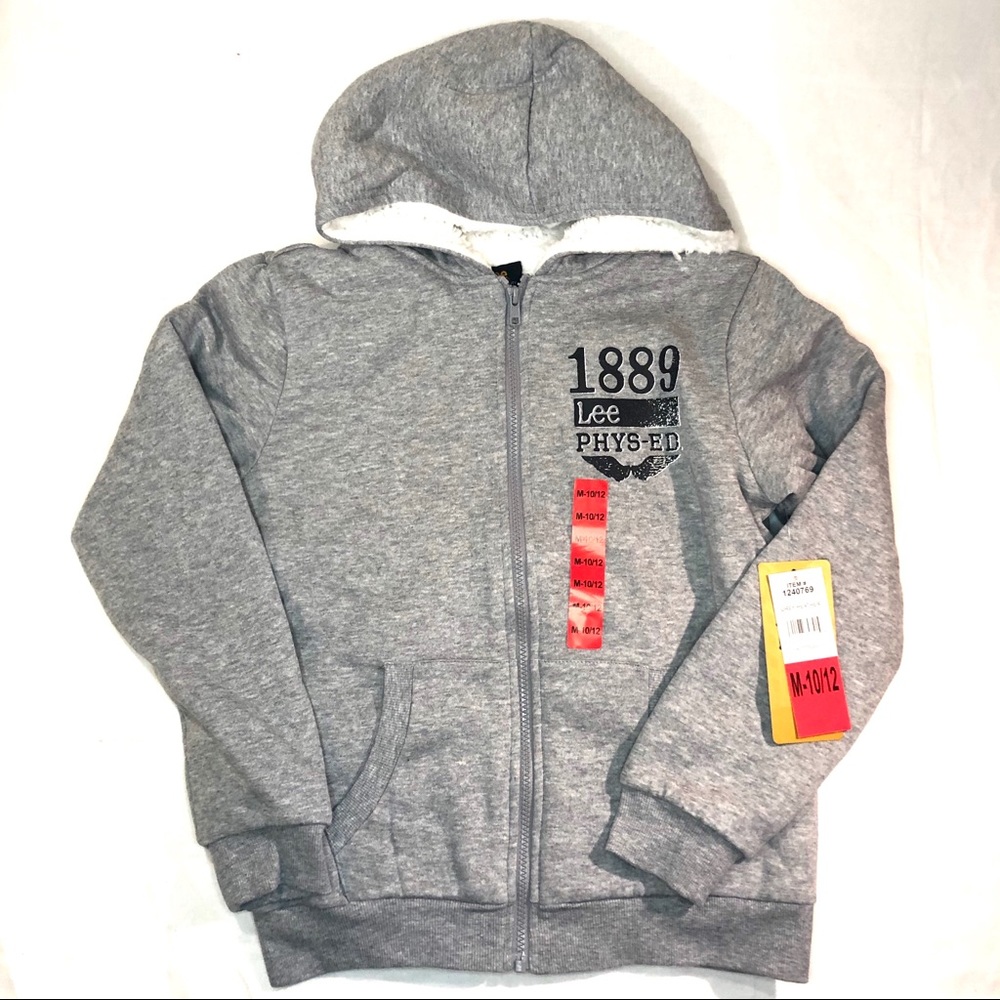 NWT Lee Boys Sherpa lined hoodie full zip 10/12
